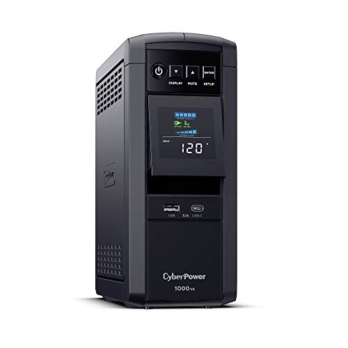 Cyberpower Cp1000Pfclcd Pfc Sinewave Ups System, 1000Va/600W, 10 Outlets, Avr, Mini Tower