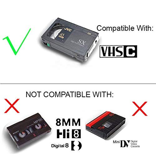 Motorized Vhs C To Vhs Cassette Adapter For Svhs Camcorders Jvc Rca Panasonic + 3 Vcc Micro Fiber Cloth Not Compatible With 8Mm/Minidv/Hi8 Tapes