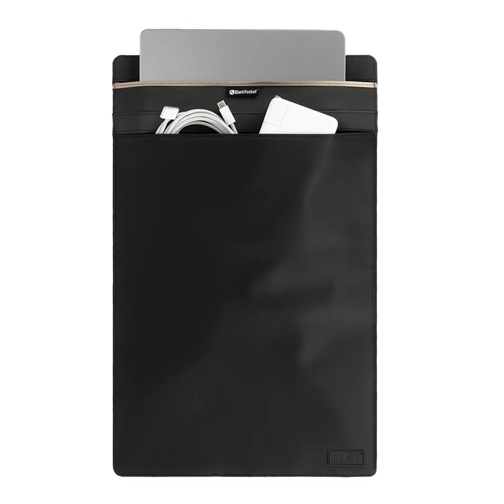 SLNT Weatherproof Nylon Faraday Bag with Silent Pocket Technology - Signal Blocking Device Vertical Sleeve for 13 inch & 15 inch