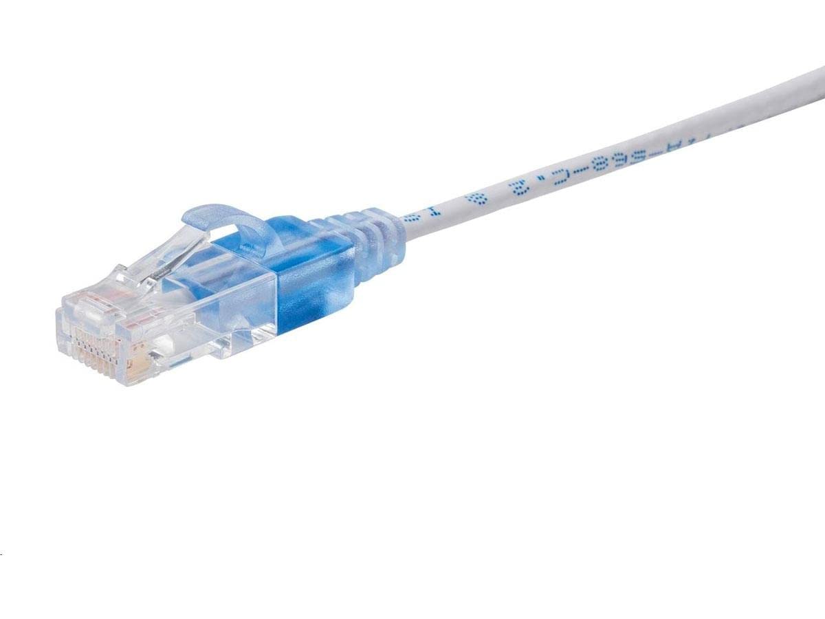 Monoprice Cat6A 25Ft White 5 Pk Patch Cable Utp 30Awg 10G Pure Bare Copper Snagless Rj45 Slimrun Series Ethernet Cable