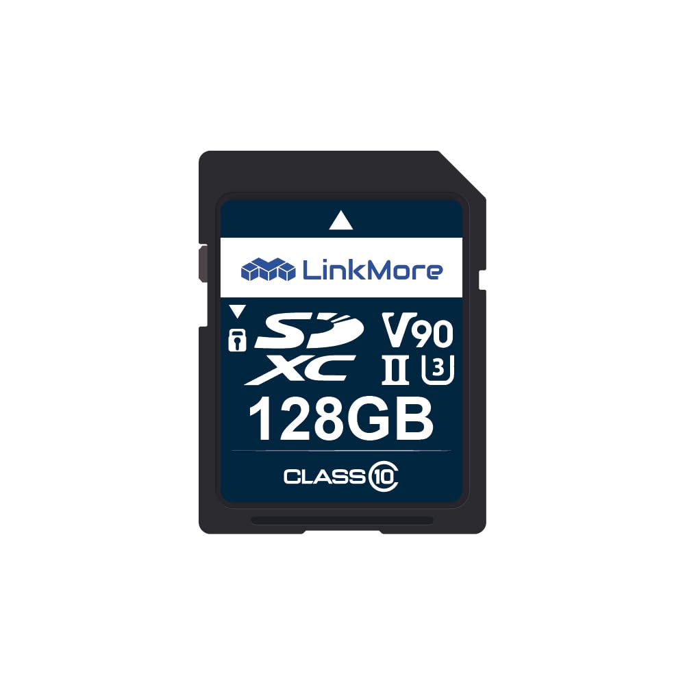 Linkmore Xv29 128Gb Sdxc Uhs Ii Card Uhs Ii Sd Card, C10, U3, V90, Sd Card For Digital Camera, Drone Support 4K 8K Video, Camera