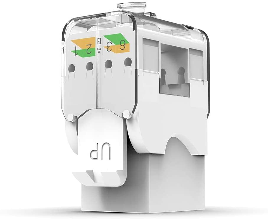 Ampcom Cat6 Keystone Jack Tool Less Rj45 Utp, No Punch Down Tool Required Module Coupler 12 Pack White