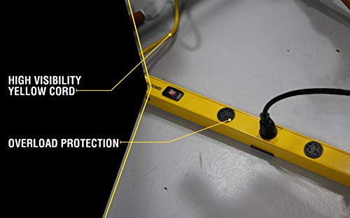 Yellow Jacket 5153 All Metal 3 Workshop Bar With 9 Outlets And 5 Yellow Cord