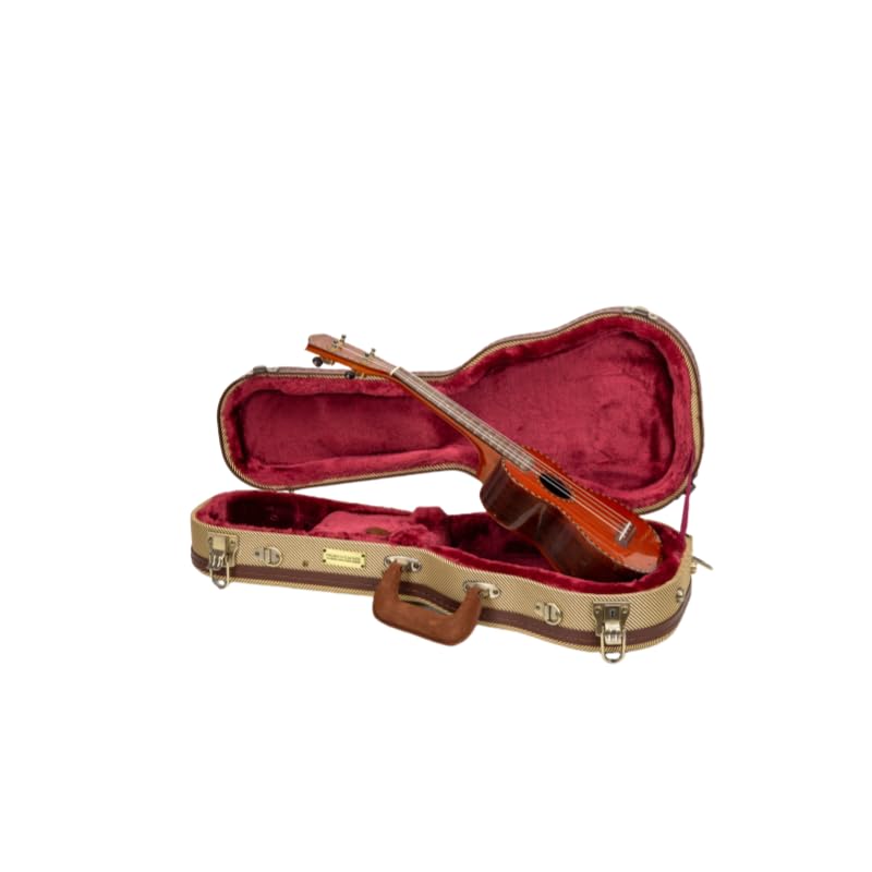 Crossrock Master Series Soprano Ukulele Case for 21 Long Neck | Classic Fabric Tweed Exterior, Re-Engineered Shell, Backpack S