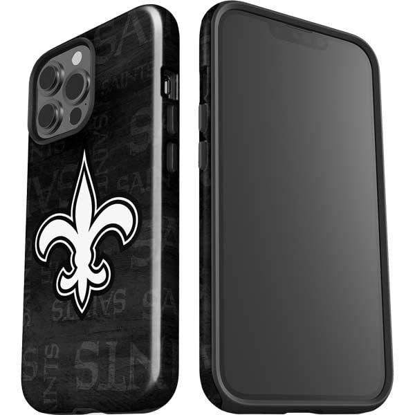Skinit Impact Phone Case Compatible With Iphone 14 Pro Max   Officially Licensed Nfl New Orleans Saints Black & White Design