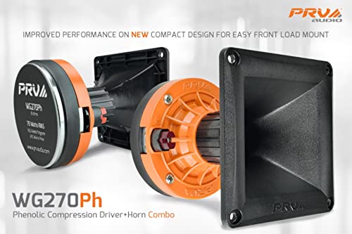 Prv Audio Wg270Ph Horn Driver   1' Exit Phenolic Compression Driver 150 Watts Max Power 8 Ohm 106.5 Db 75 Watts Rms With Compact 60� X 60� Exponential Horn For Car Audio