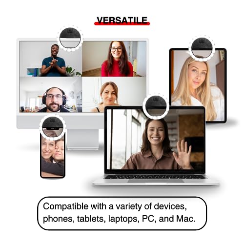 Center Cam Deluxe Package   Middle Screen Hd 1080P Webcam, Led Ring Light, Carrying Case, Conference Lighting Kit For Zoom Meeti