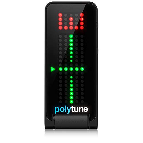 Tc Electronic Polytune Clip Clip On Tuner With Polyphonic, Strobe And Chromatic Modes And 108 Led Matrix Display For Ultimate Tuning Performance