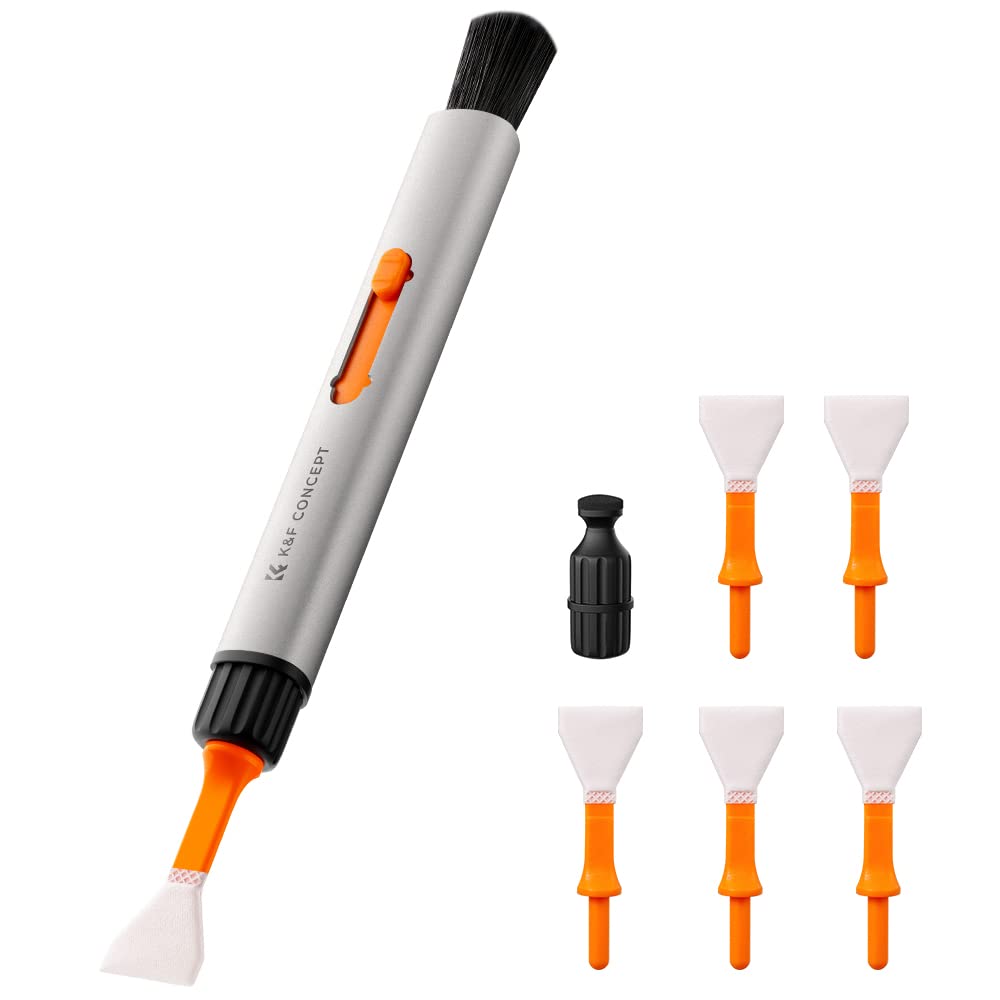 K&F Concept Lens Cleaning Pen Kit For Aps C Cmos & Ccd Sensors, Lens Cleaner Pen With 6* Aps C Sensor Cleaning Rods For Dslr & M