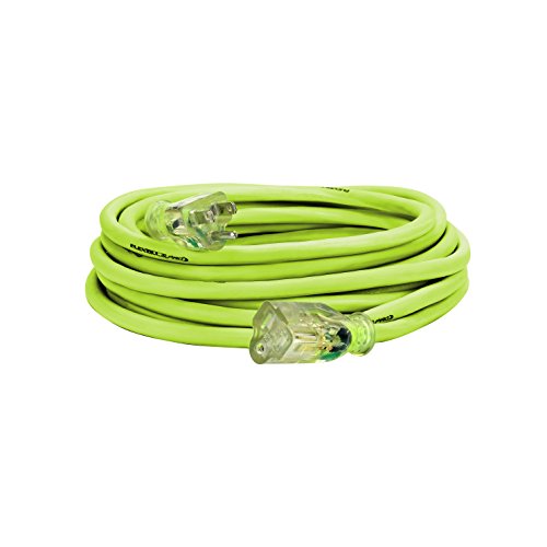 Flexzilla Pro Extension Cord, 14/3 Awg Sjtw, 25 Ft., Lighted Plug, Indoor/Outdoor, Zillagreen   Fz512725