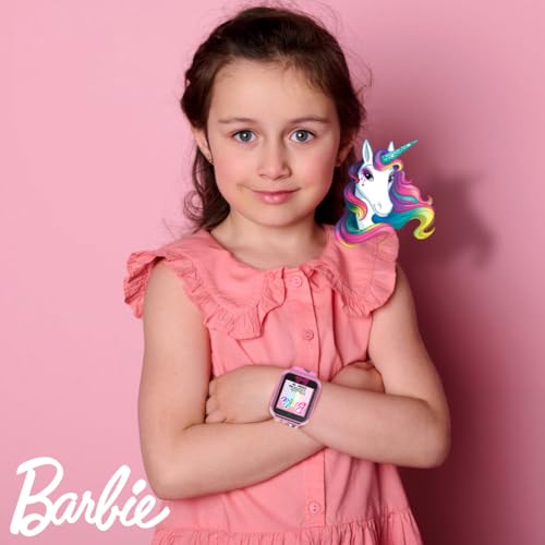 Barbie Kids Smartwatch - Interactive Fun With 10 Watch Faces, Camera, Games, Alarm, Step Tracker & More - Stylish Gift For Girls