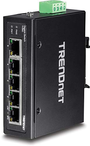 Trendnet 5 Port Hardened Industrial Gigabit Din Rail Switch, 10 Gbps Switching Capacity, Ip30 Rated Network Switch ( 40 To 167  