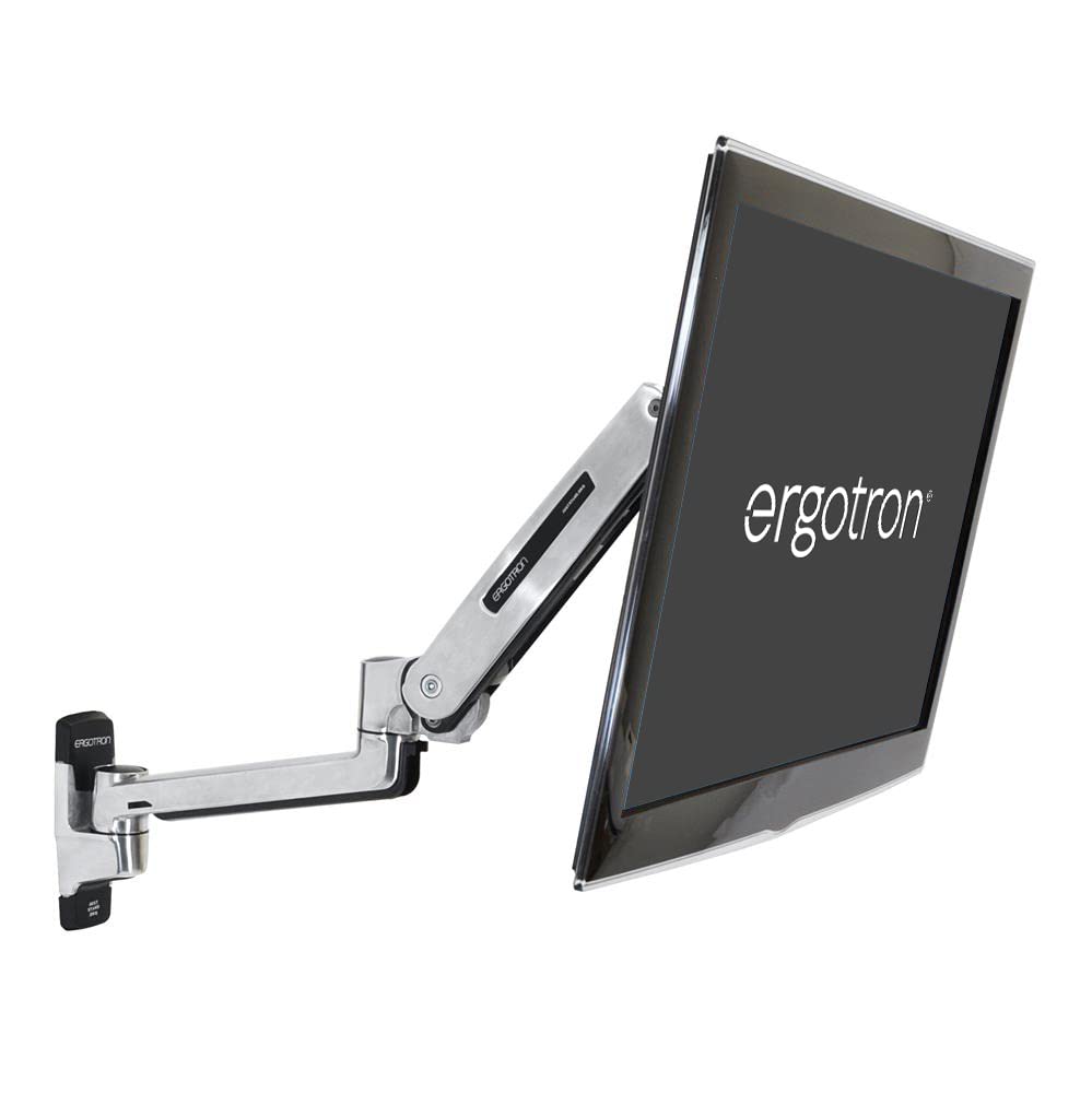 Ergotron � LX Sit Stand Single Monitor Arm, VESA Wall Mount � for Monitors Up to 42 Inches, 7 to 25 lbs � Polished Aluminum