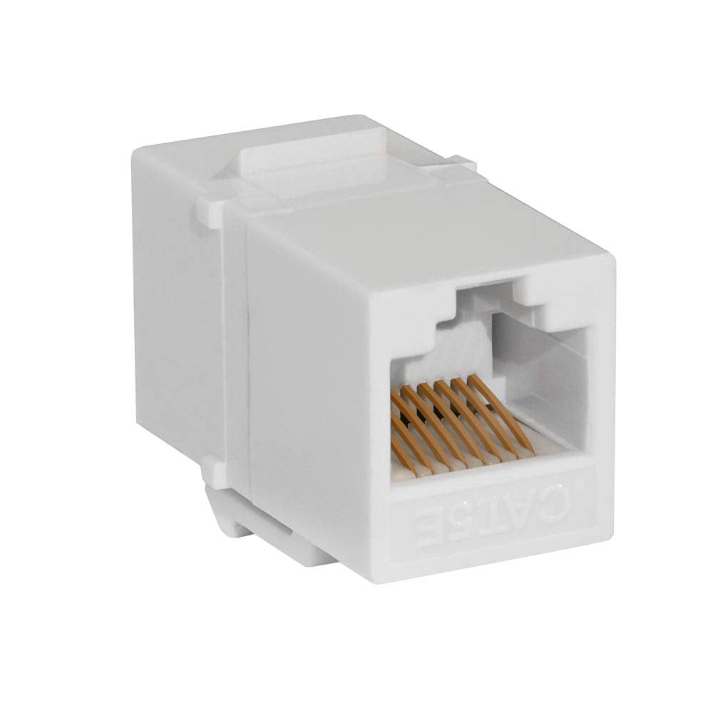 Cmple   Cat5E Inline Coupler Type Keystone Jack, Female To Female Rj45 Inline Coupler For Computer Networks, Laptops, Monitors