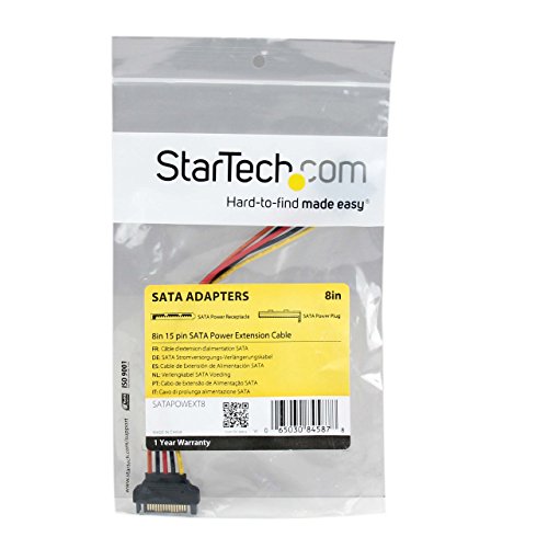 Startech.Com 8In 15 Pin Sata Power Extension Cable   8 Sata Power Extension Cable   8 Sata Power Extension Cord (Satapowext8)
