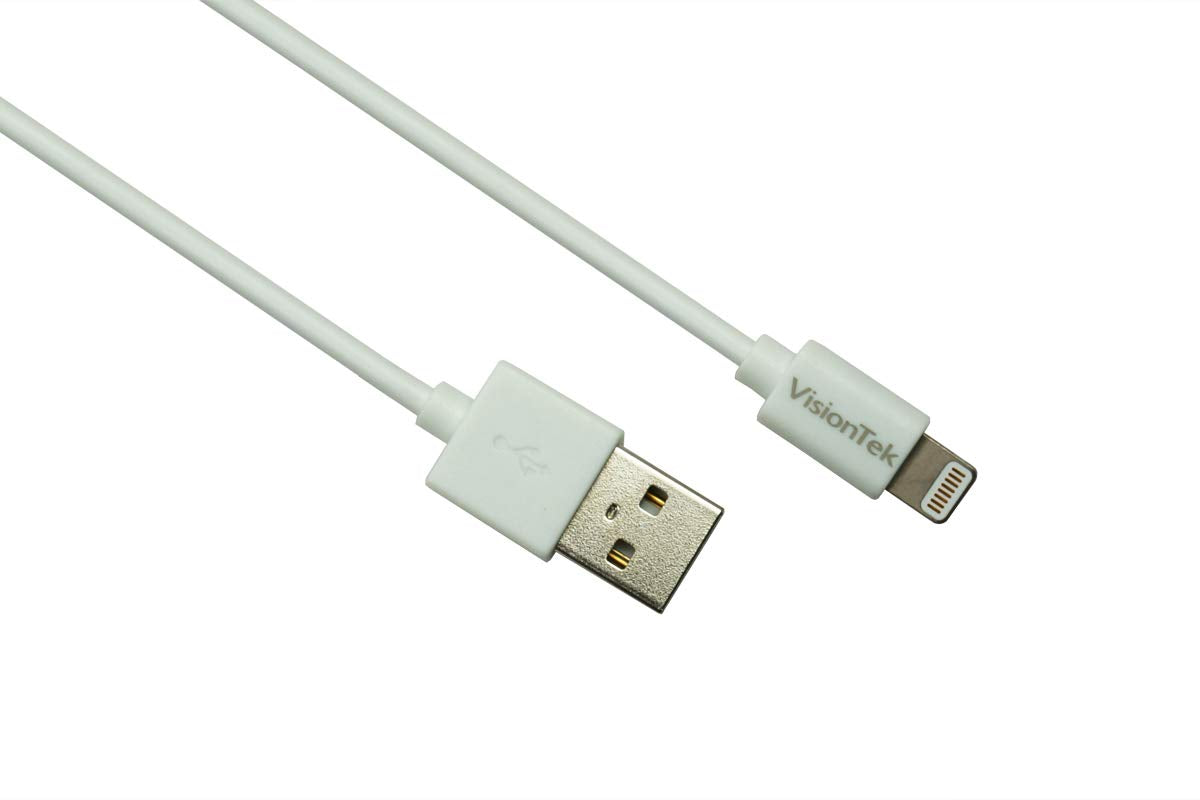 Visiontek Lightning To Usb 1 Meter Mfi Cable, White   900862