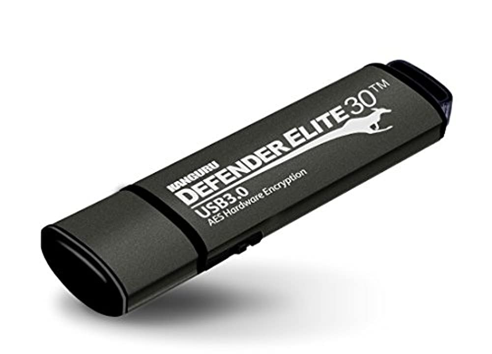 Kanguru Solutions Defender Elite30, Hardware Encrypted, Secure, Superspeed Usb 3.0 Flash Drive,