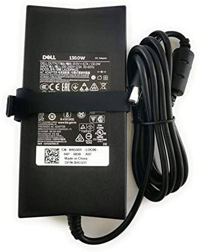 Dell 130 Watt 3 Prong AC Adapter with 6 ft Power Cord, Barrel Connector