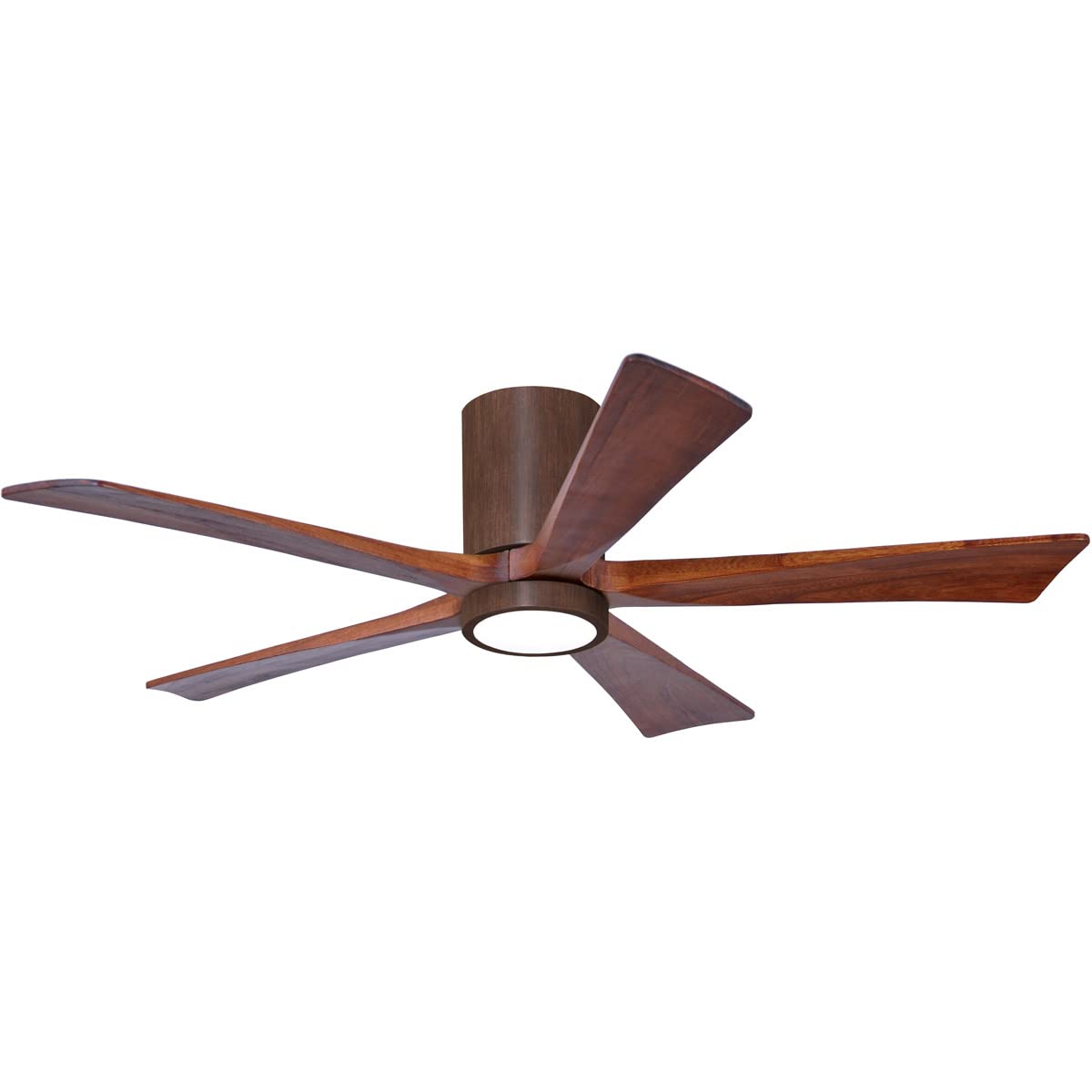 Matthews IR5HLK-WN-WA-52 Irene 52 Indoor/Outdoor Damp Rated Flush Mount Hugger Ceiling Fan with LED Light and Remote & Wall Cont