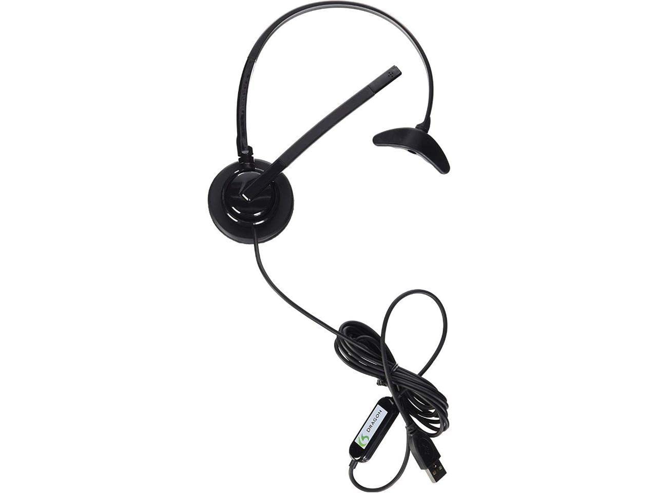 Nuance Dragon Usb Headset, Dictate Documents And Control Your Pc   All By Voice, [Pc Disc], Black