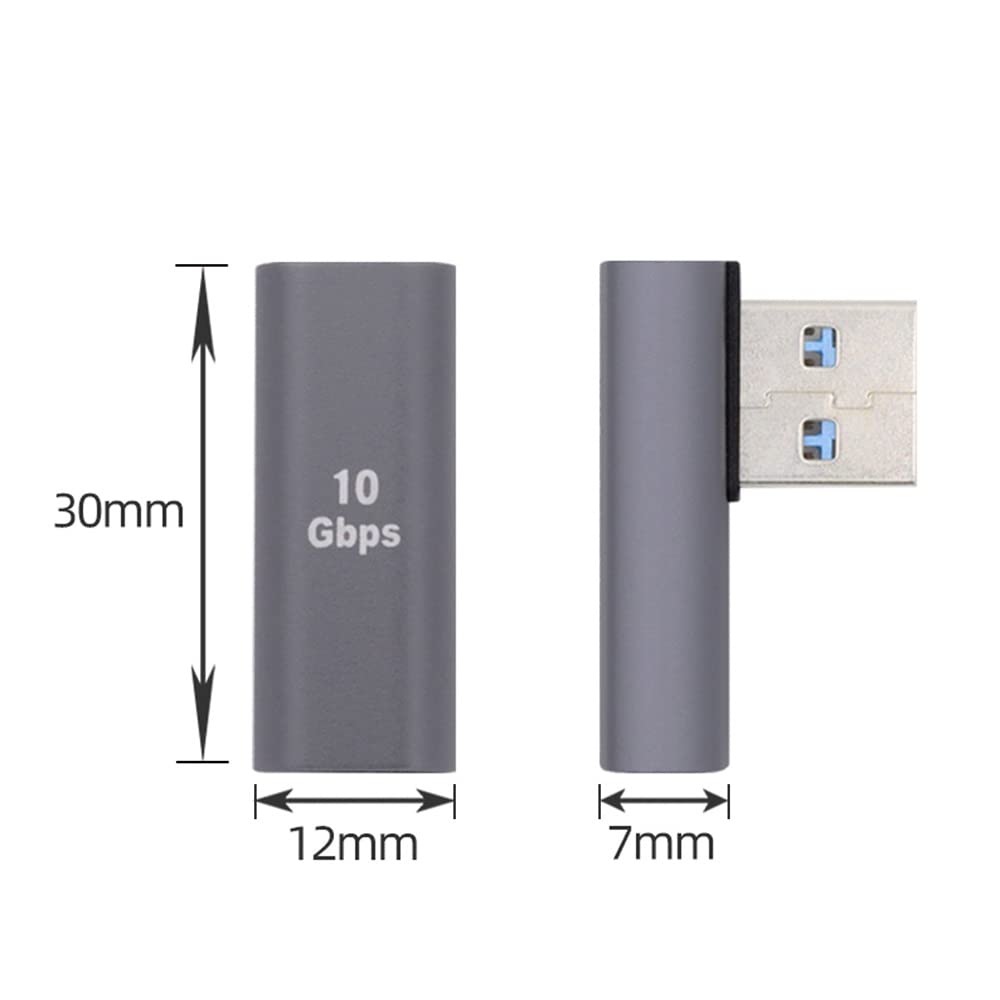 Cablecc Usb-C Type C Female 90 Degree Left Angled Low Profile To Usb 3.0 A Male Data Adapter For Laptop Desktop