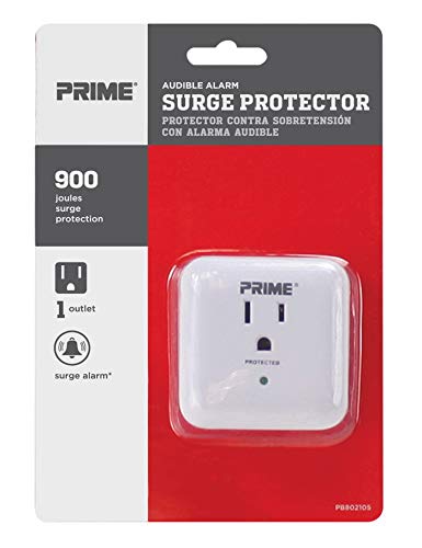 Prime Wire Pb802105 1 Outlet Large Appliance Surge Protector With Surge Alarm