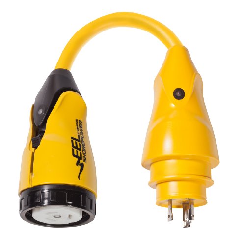 Marinco Eel Pigtail Adapters, 30A 125V To 50A 125/250V