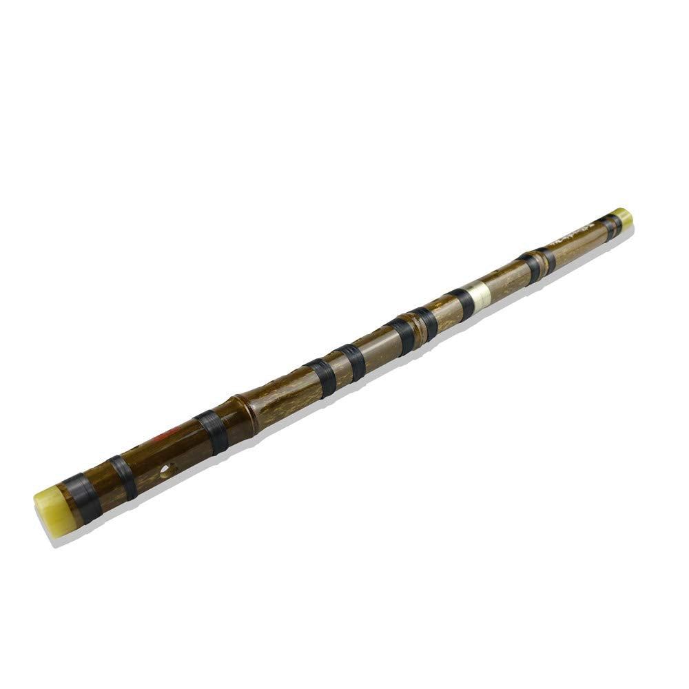C Key Dizi Black Bamboo Flute With Free Membrane & Glue & Protector Set Traditional Chinese Instrument (Key Of C/Black Bamboo)