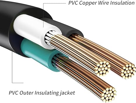 Honderson Flat Plug Indoor Extension Cord, Ul Listed, 16 Gauge 6Ft Grey 3 Prong Heavy Duty Extension Cord, 16/3 Sjtw 13A Power E