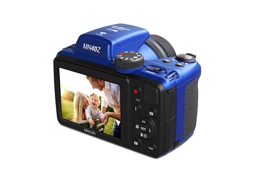 Minolta 20 Mega Pixels 40x Optical Zoom Digital Camera with 1080p FHD Video, Blue