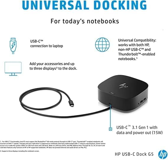 HP USB C Dock G5, Model Number: 26D32AA#ABL (Dock 2.0)