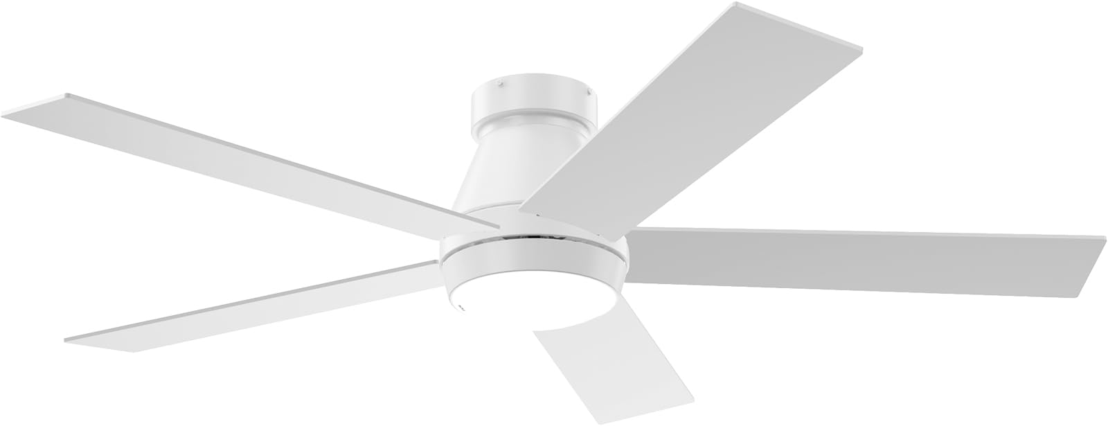 Tcl 52'' Ceiling Fan With Lights, White Flush Mount Ceiling Fans, 5 Blades Low Profile Ceiling Fans, 6 Speeds Dc Reversible, Dim