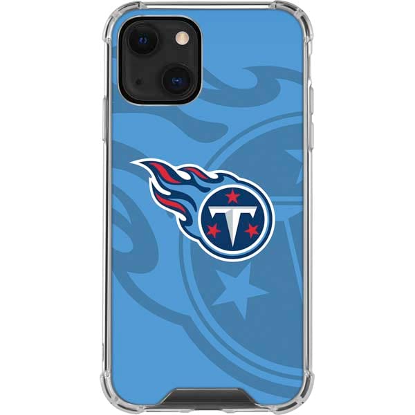 Skinit Clear Phone Case Compatible With Iphone 14   Officially Licensed Nfl Tennessee Titans Double Vision Design