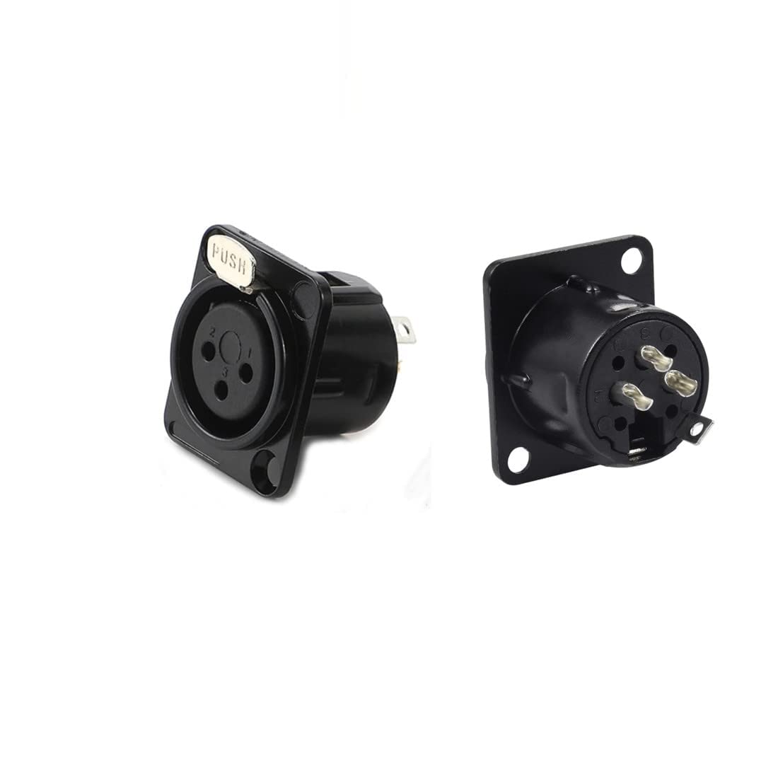 Gdqlcnxb Xlr Female Jack 3 Pin Panel Mount Jacks, Xlr Female Socket Audio Speaker Microphone Connector 8Pcs,Black Metal Housing.