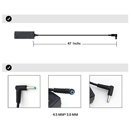 45W Laptop Charger For Hp 15 Cs 15 Cp 15 Da 15 Db 15 Dy 15 Ef:15 Ef0023Dx Ef0021Nr Ef0875Ms 15 Cs3055Wm 15 Cs3075Wm 15 Cp0053Cl