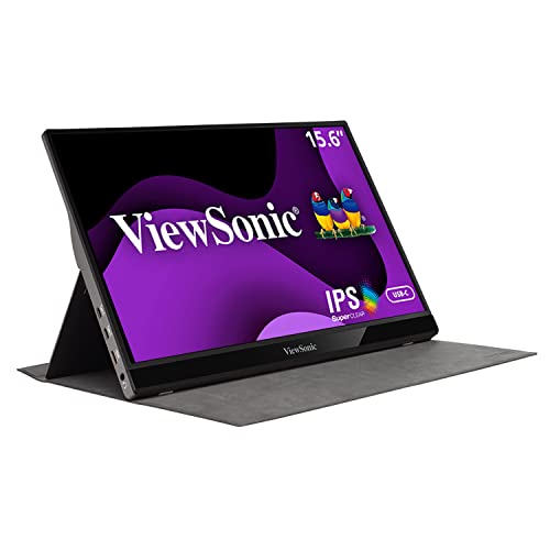 Viewsonic 15.6 Inch 1080P Portable Monitor With 2 Way Powered 60W Usb C, Ips, Eye Care, Dual Speakers, Built In Stand With Cover