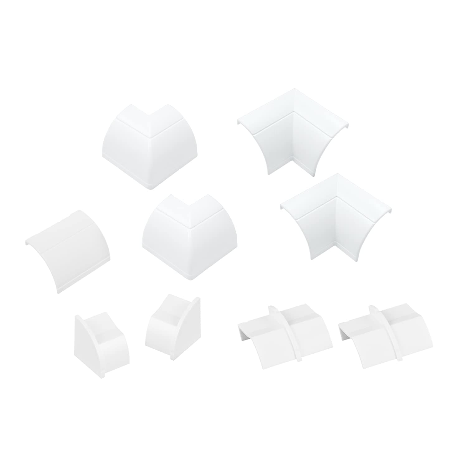 D Line Quarter Round Cable Raceway Accessory Multipack, 9 Piece Pack, Join 0.87'' (W) X 0.87'' (H) Cord Cover Lengths   White