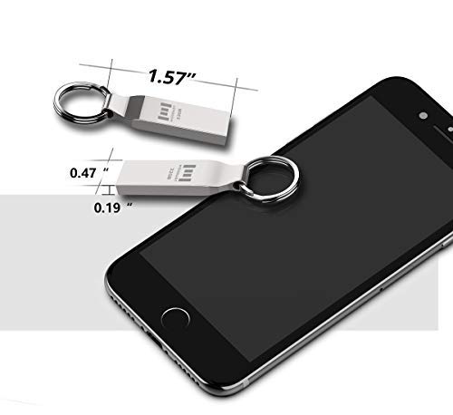 Mosdart Waterproof 32Gb Usb2.0 Flash Drive, Fat32 Metal Memory Stick With Keychain, For System Back, Data Storage, Silver(Pack O