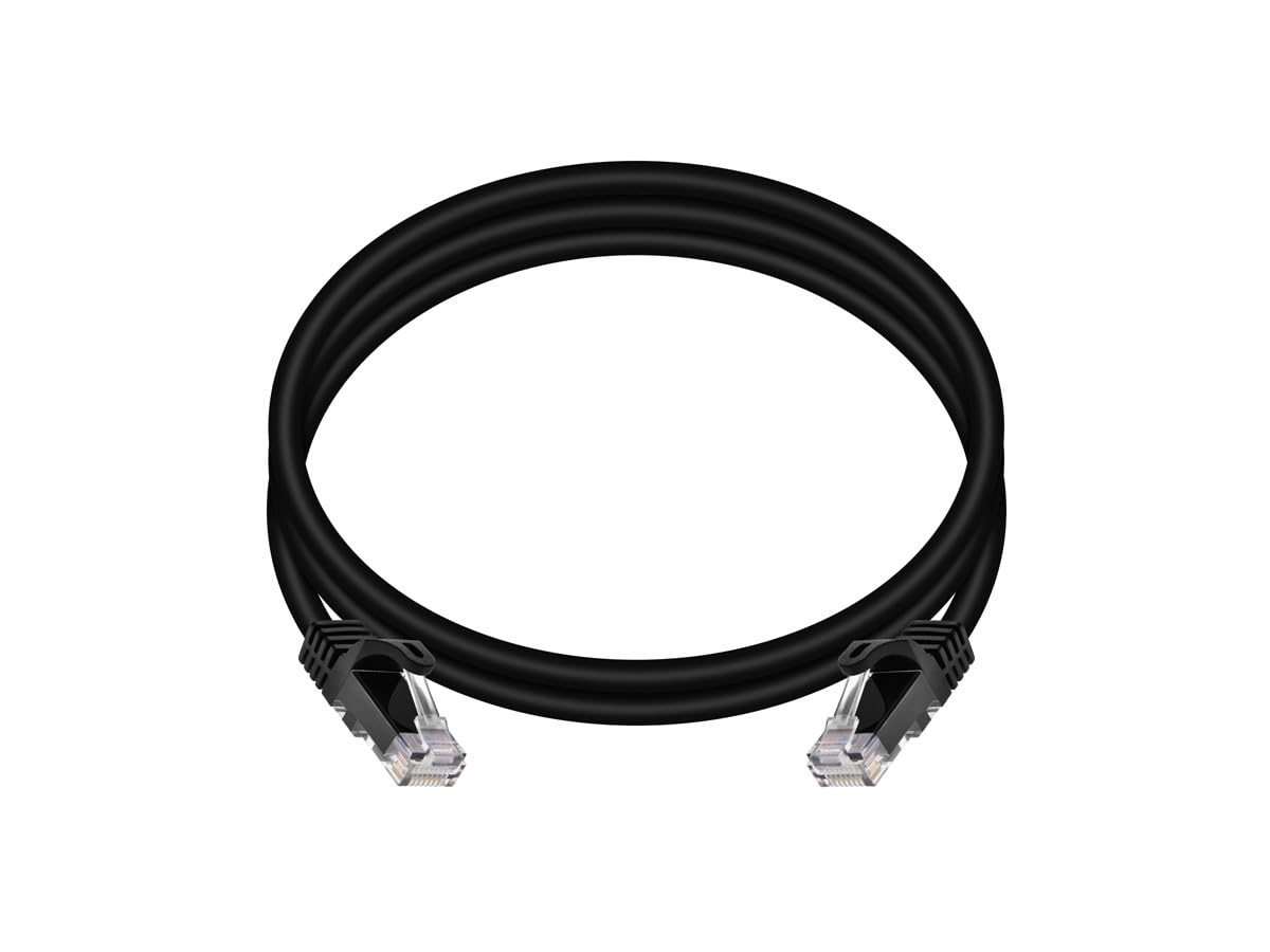 Monoprice Cat6 5Ft Black Patch Cable Utp 24Awg 550Mhz Pure Bare Copper Snagless Rj45 Flexboot Series Ethernet Cable