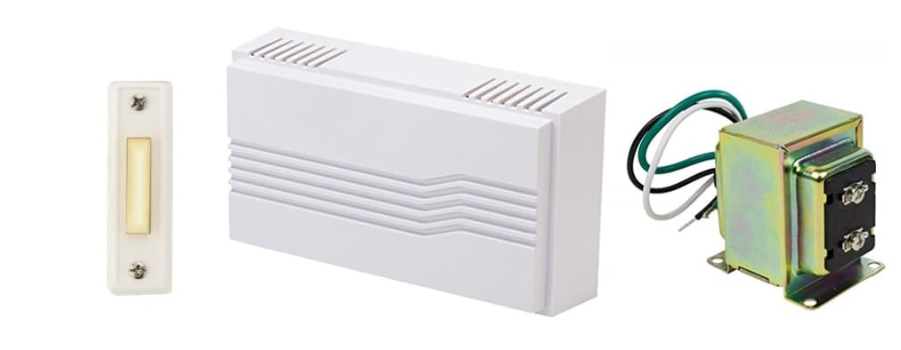 Newhouse Hardware Hardwired Chime Kit With 16 Volt/30Va Transformer And Surface Mount White Button