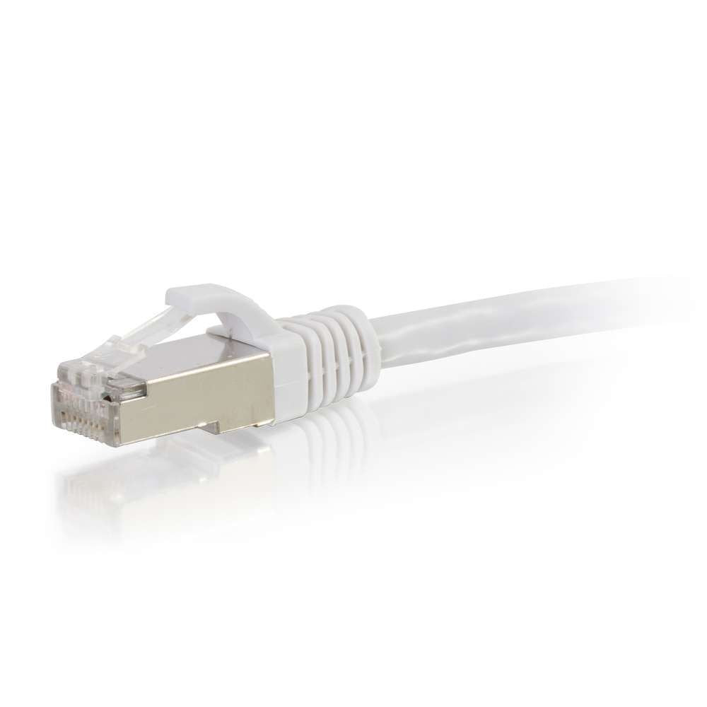 C2G 00915 Cat6 Cable   Snagless Shielded Ethernet Network Patch Cable, White (2 Feet, 0.60 Meters)