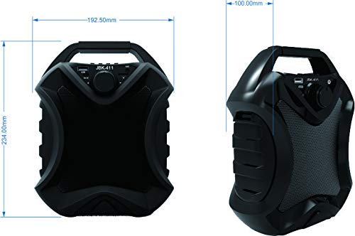 Bass Rockers Jbk 411 Tf/Usb Mp3 Player Bluetooth Portable Hi Fi Speaker   1 Pack