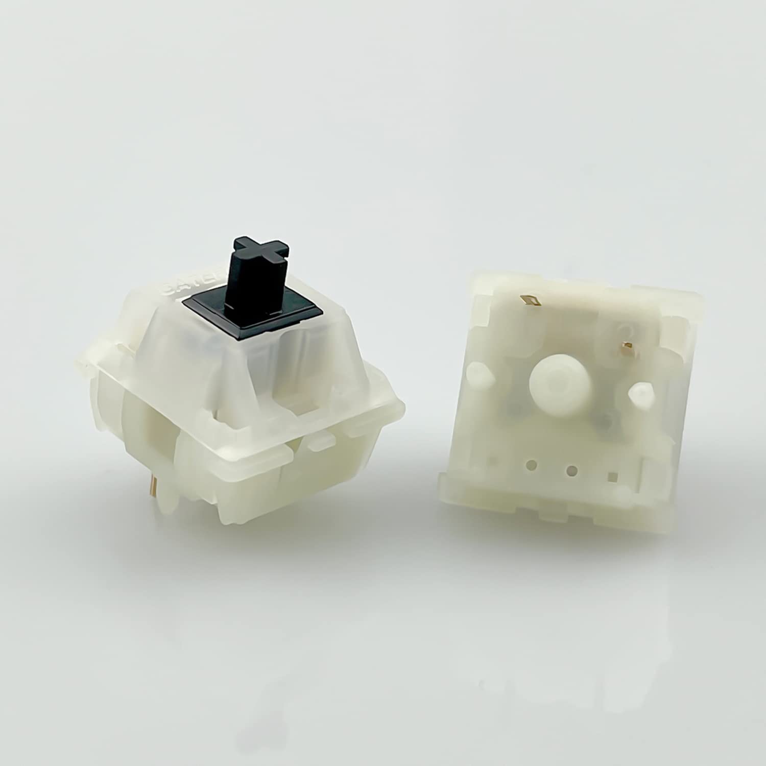 Kutethy Gateron Switches Milky Black Mechanical Keyboard Yellow 5Pins For All Mx Mechanical Keyboard(72 Pcs, Black)