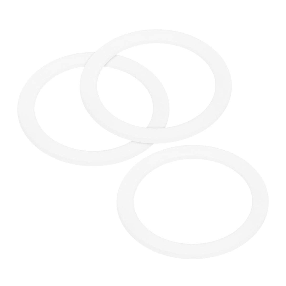 Meccanixity Gasket Seal Coffee Maker White Silicone Ring Replacement 42X55X2.2Mm For 2-Cup Aluminium Coffee Pot, Pack Of 3