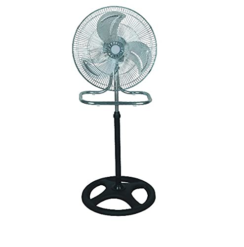 Primetrendz 3 In 1 (Stand + Desk + Wall Fan) High Velocity 18 Inch Industrial Grade Floor Stand Mount Oscillating Blower Fan
