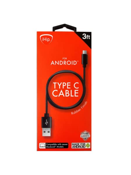 Ihip 3 Foot Black Pvc Usb Type C Cable