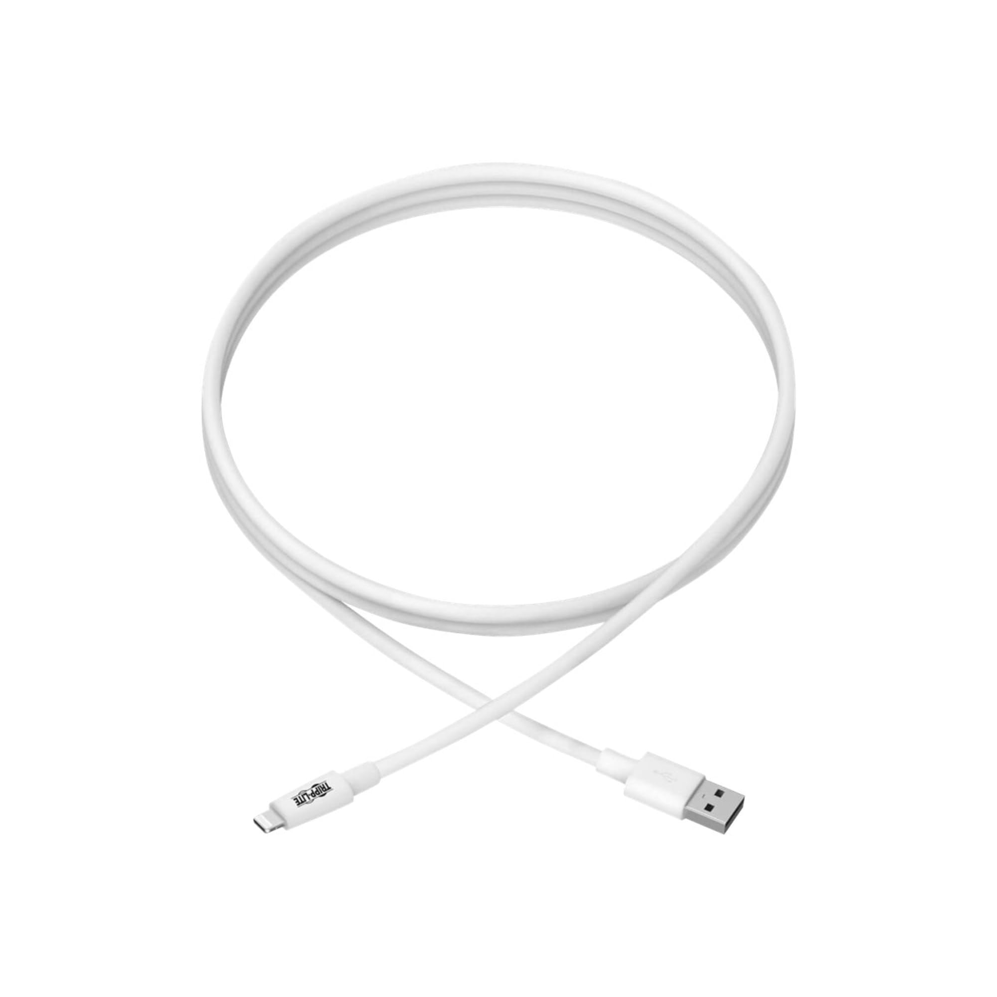 Tripp Lite Apple Mfi Certified 10 Feet 3M Lightning To Usb Cable Sync Charge Iphone/Ipod/Ipad   White (M100 010 Wh)