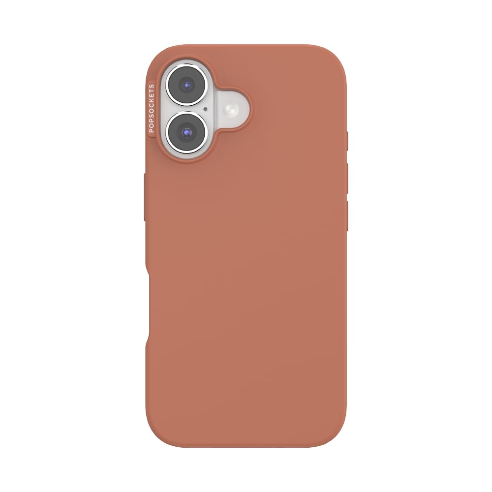 PopSockets iPhone 16 Phone Case with MagSafe, Wireless Charging Compatible, Brown - Terracotta