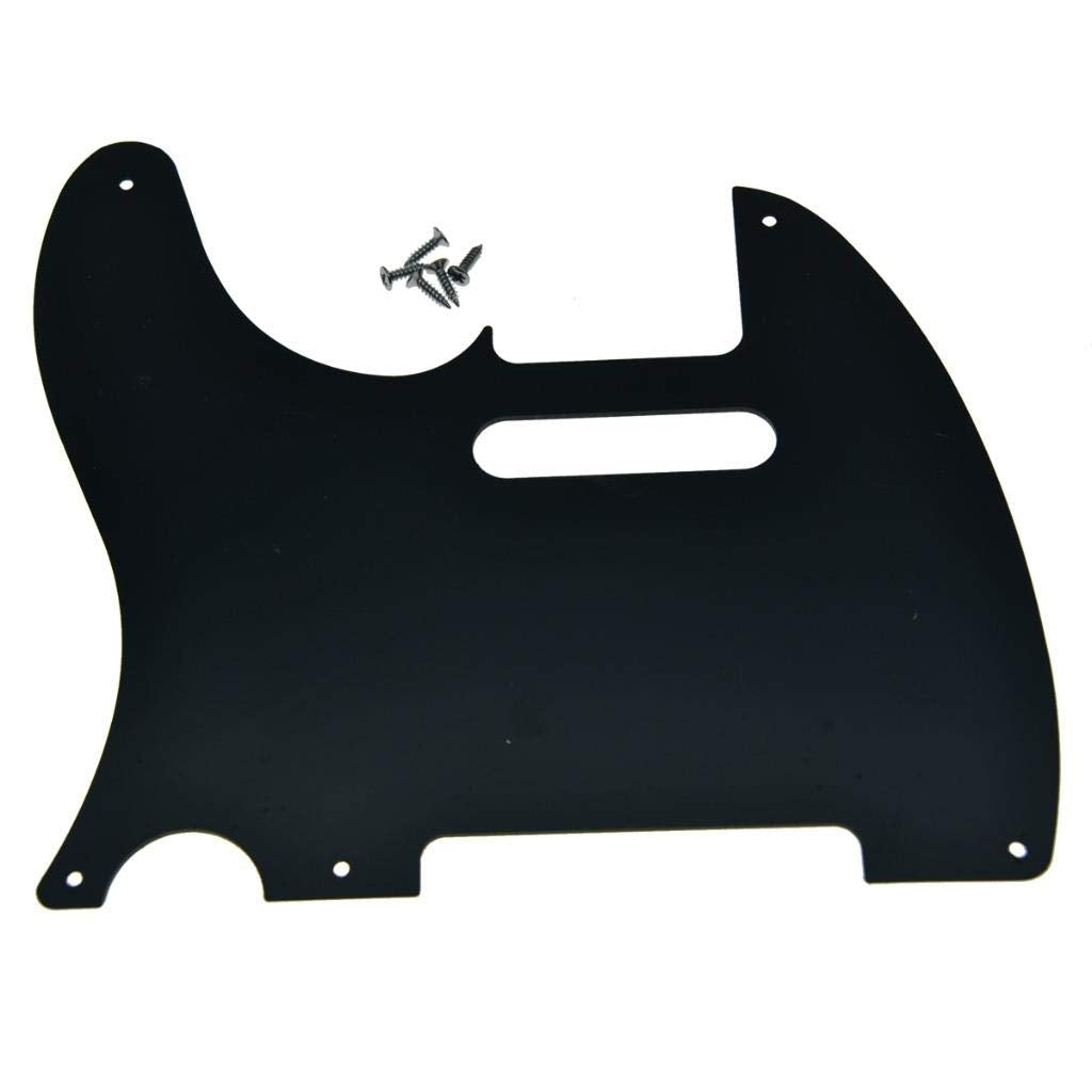 Kaish 5 Hole Vintage Tele Style Guitar Pickguard Tl Pick Guard Scratch Plate For Usa/Mexico Tele/Telecaster Matte Black 1 Ply