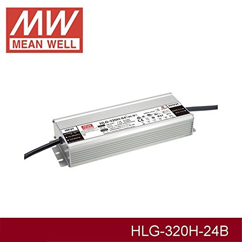 Mean Well Hlg 320H 24 Power Supply, Switching, Single Output, 320 W, 24V At 13.3 A, 8.86' L X 2.67' W X 1.52' H